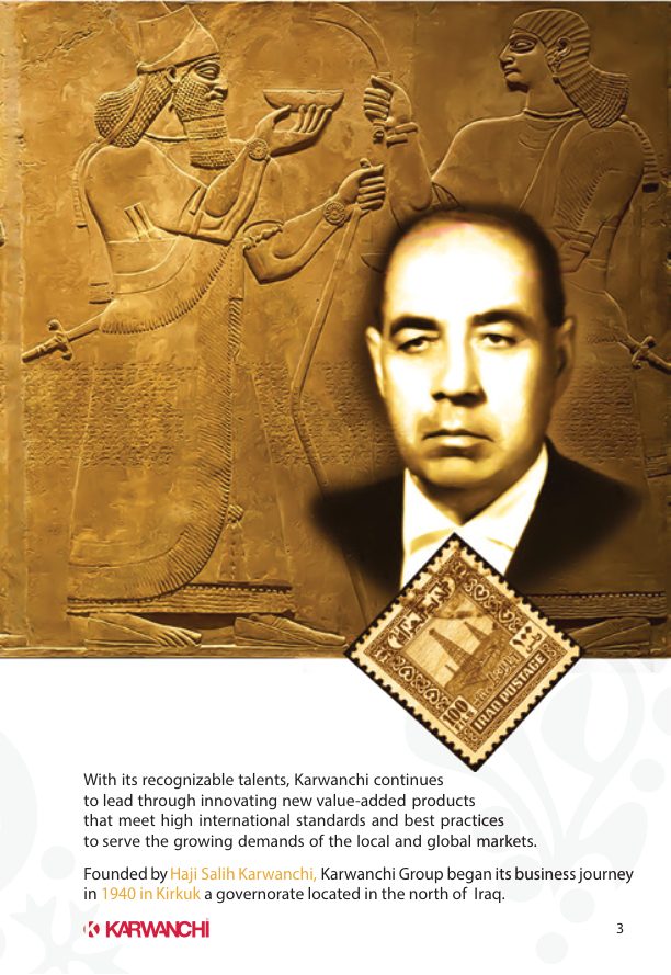 Archive portrait of the founder, Haj Saleh Karwanchi, from the company catalogue