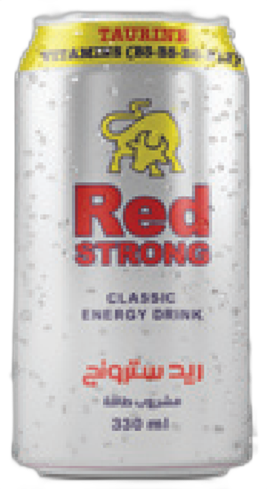 Red Strong energy drink can